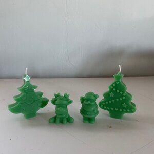 Christmas tree beeswax candles & Santa & Reindeer figures